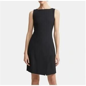 Theory Risbana Wool Dress 2 Black XS Sheath Wrap Academia Career Minimalist